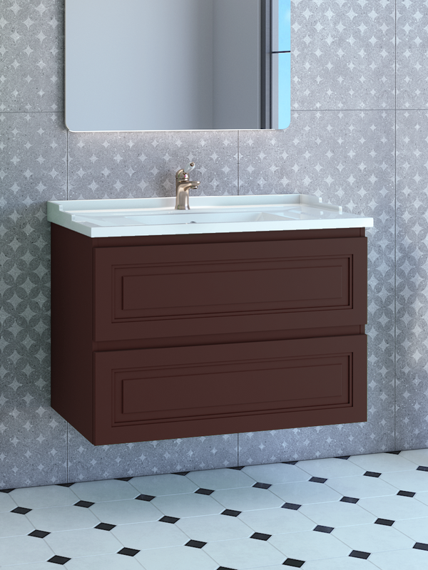 Тумба с раковиной Caprigo Wales Смальти 90 шоколад