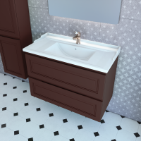 Тумба с раковиной Caprigo Wales Смальти 90 шоколад