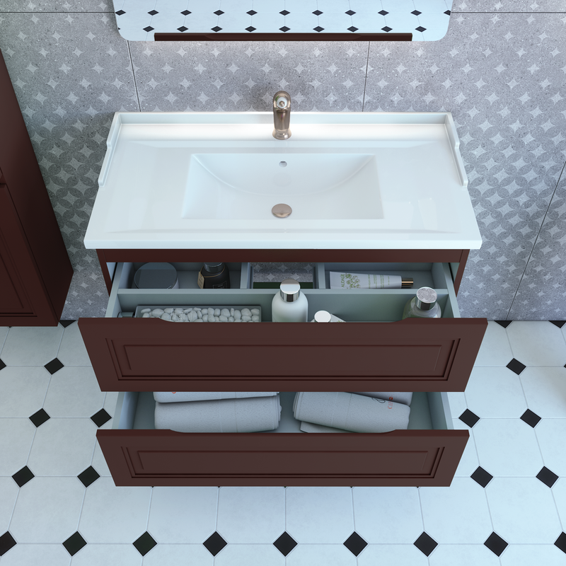 Тумба с раковиной Caprigo Wales Смальти 90 шоколад