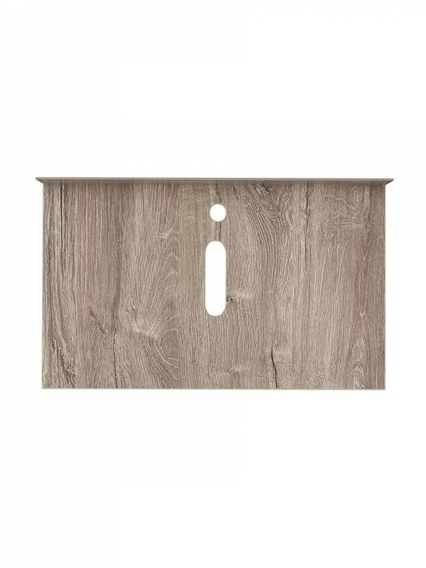 Столешница с раковиной Teymi Helmi 80 дуб кашмир, раковина Solli 61,  с черными кронштейнами