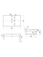 Столешница с раковиной Teymi Helmi 80 дуб кашмир, раковина Solli 61,  с черными кронштейнами