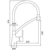 Смеситель для кухни Gappo G48 G4048-8 с гибким изливом, белый, хром
