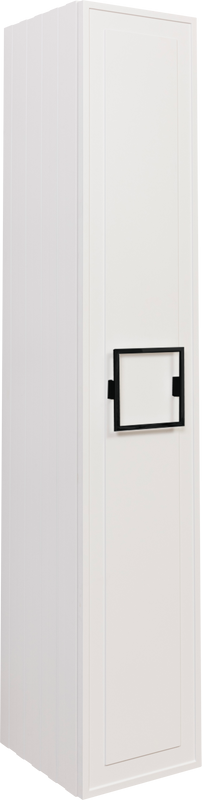 Шкаф пенал для ванной La Fenice Cubo белый, ручка черная