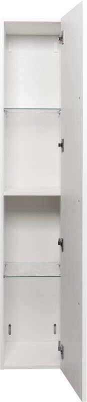 Шкаф пенал для ванной La Fenice Cubo белый, ручка черная