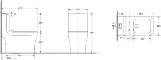 Унитаз-моноблок напольный Weltwasser WW SK Glanbach 001 GL-WT безободковый, с микролифтом, белый глянец