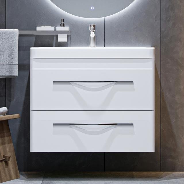 Тумба с раковиной Velvex Jill 80 белая матовая