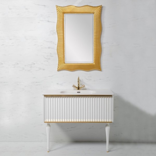 Мебель для ванной комнаты Armadi Art Vallessi Avangarde Canale 100 белая, с раковиной-столешницей