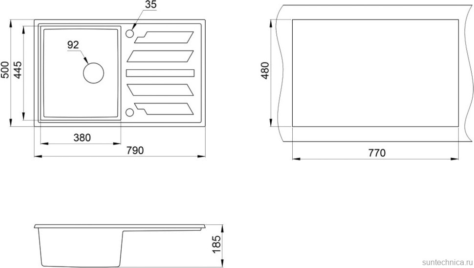 Мойка кухонная Granula 8002, пирит