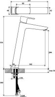 Смеситель для раковины Ravak 10° Free X070151 черный матовый Смеситель для раковины Ravak 10° Free X070151 черный матовый