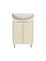 Тумба под раковину без столешницы Runo Эконова 50 напольная, белая, крем