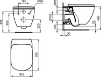 Комплект Унитаз подвесной Ideal Standard Tesi T355101 безободковый с микролифтом + Инсталляция Prosys Frame 120 M R020467 + Кнопка Oleas R0121AA хром