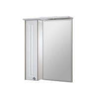 Зеркальный шкаф "ВЕРСАЛЬ-55" белое дерево левый  с подсветкой(ПВХ)