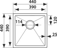 Мойка кухонная Kaiser KSM-4444 сталь Мойка кухонная Kaiser KSM-4444 сталь