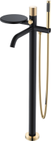 Напольный смеситель для ванны с душем Boheme Stick 129-BG.2 black diamond gold