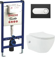 Комплект  Унитаз подвесной beWash Bogen 88343601 со смесителем, системой микролифт, белый + Система инсталляции для унитазов Pestan Fluenta 40006356 +