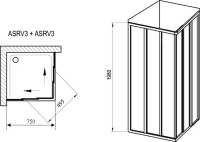 Душевой уголок Ravak Supernova ASRV3-75 Grape, профиль белый