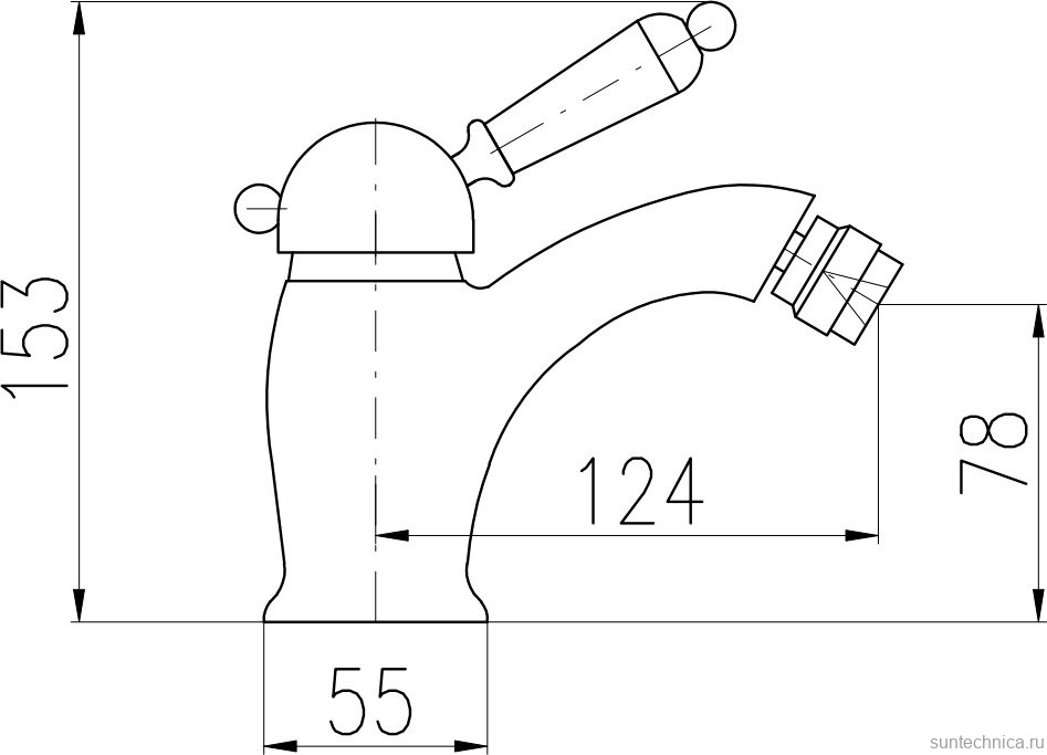 Смеситель для биде Rav Slezak Labe L545.5KCMAT черный матовый