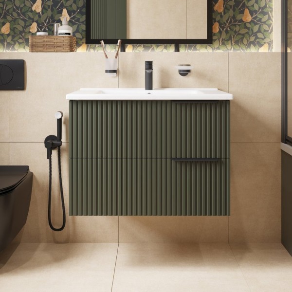 Тумба с раковиной STWORKI Хаммель 75 грин софт