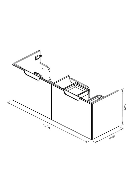 Тумба под раковину без столешницы Ravak Classic II SD 130 глянцевая белая, белая