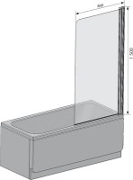 Шторка на ванну Ravak CVS1-80 R Transparent, профиль блестящий