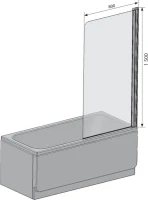 Шторка на ванну Ravak CVS1-80 R Transparent, профиль блестящий