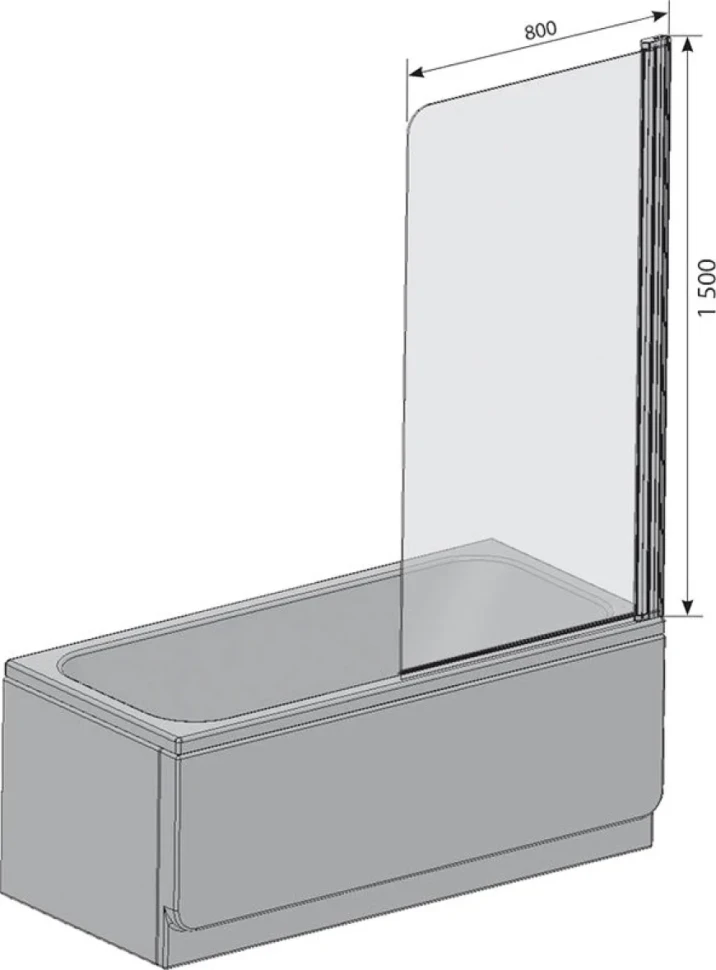 Шторка на ванну Ravak CVS1-80 R Transparent, профиль блестящий
