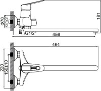 Смеситель с длинным изливом для ванны D-lin D146429 хром Смеситель с длинным изливом для ванны D-lin D146429 хром