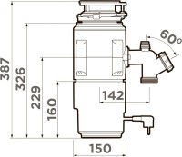 Комплект Мойка Omoikiri Tedori 86-2-SA бежевая + Измельчитель Nagare slim 1250-AZ azur blue