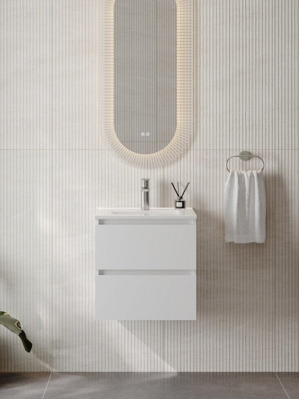 Тумба с раковиной Teymi Laina 50 матовая белая