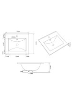 Тумба с раковиной Teymi Laina 50 матовая белая Тумба с раковиной Teymi Laina 50 матовая белая