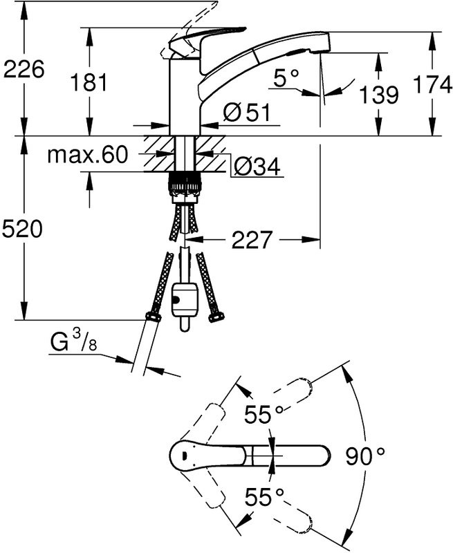 Смеситель для кухни Grohe Eurosmart 30305001