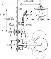 Душевая стойка Grohe Euphoria System 260 27473002 Душевая стойка Grohe Euphoria System 260 27473002