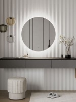 Зеркало круглое CONTINENT Ledh Ajour 90 см, сенсорное, с холодной подсветкой