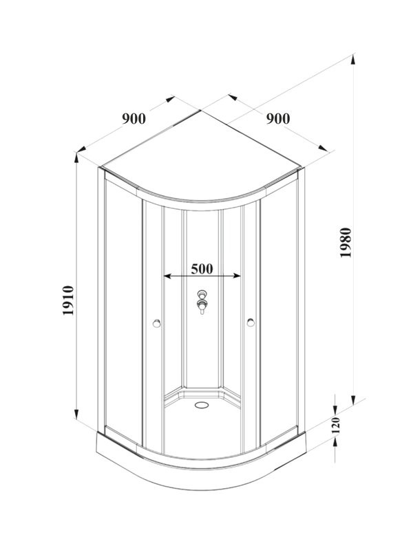 Душевая кабина Parly BETT931 90х90, с низким поддоном, профиль матовый хром, стекло матовое