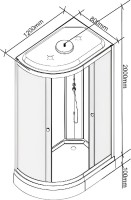 Душевая кабина Parly Classic Эконом EC1231L 80х120, с низким поддоном, профиль матовый хром, стекло тонированное, L