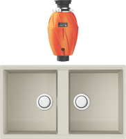 Комплект Мойка Omoikiri Kitagawa 83-2-U-WH белая + Измельчитель Nagare 750