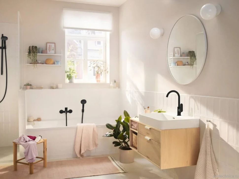 Смеситель для ванны с душем Hansgrohe Rebris S 72440670 черный матовый