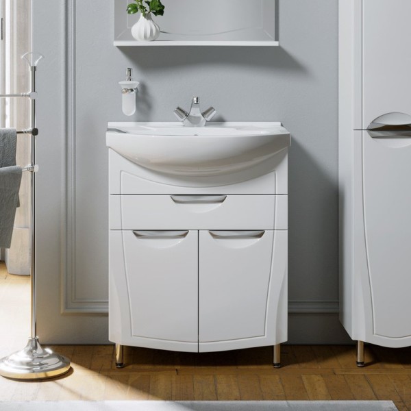 Тумба с раковиной Alavann Monaco 65 напольная, белая