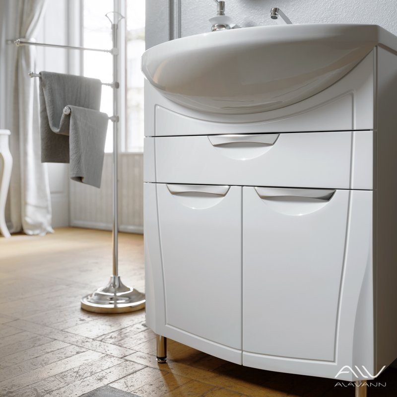 Тумба с раковиной Alavann Monaco 65 напольная, белая