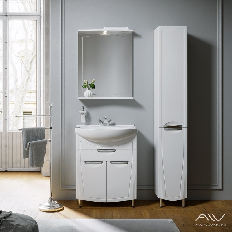 Тумба с раковиной Alavann Monaco 65 напольная, белая