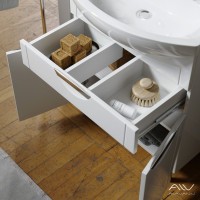 Тумба с раковиной Alavann Monaco 65 напольная, белая