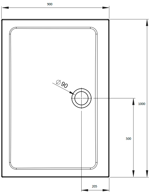 Поддон для душа Radaway Doros D Compact 100x90 с сифоном