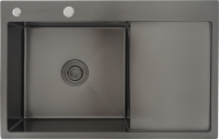 Мойка кухонная Gappo GS7850-6L с коландером, графит