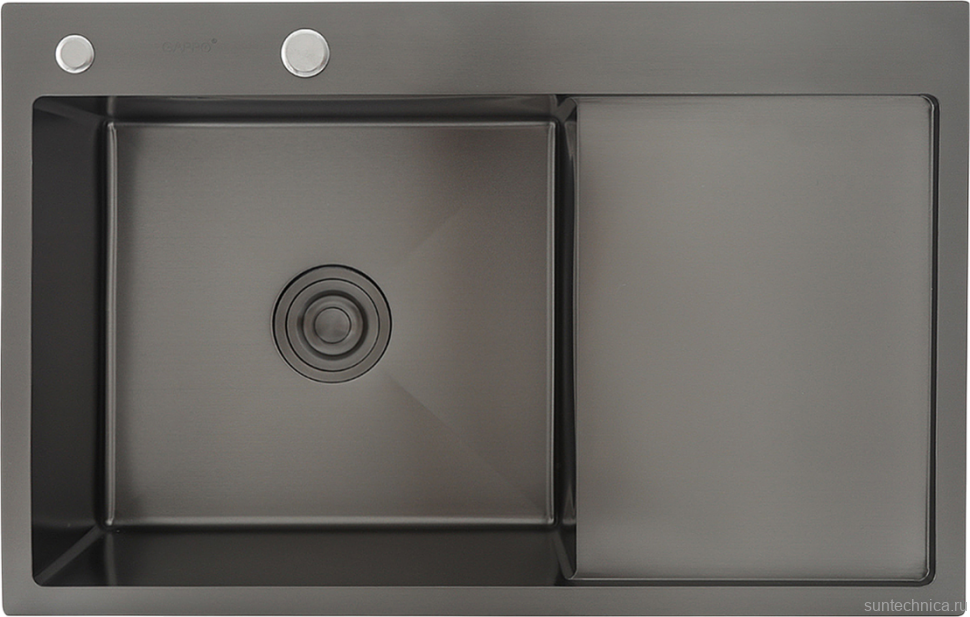 Мойка кухонная Gappo GS7850-6L с коландером, графит