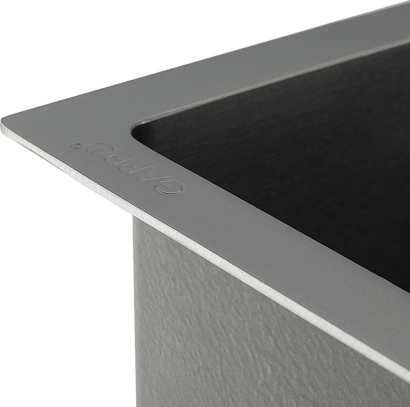 Мойка кухонная Gappo GS7850-6L с коландером, графит