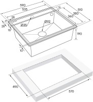Комплект Мойка Paulmark Stepia 60 PM115951-BLM черный металлик + Измельчитель Bone Crusher BC 1000-AS