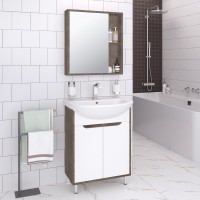 Тумба с раковиной Runo Эко 50 железный камень