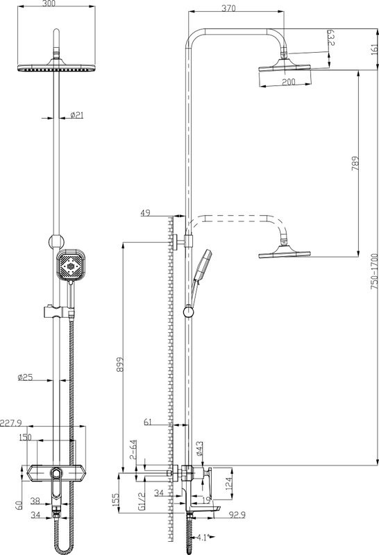 Душевая стойка Lemark Prizma LM3962C