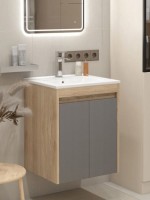 Тумба с раковиной Teymi Netta 50 дуб, графит