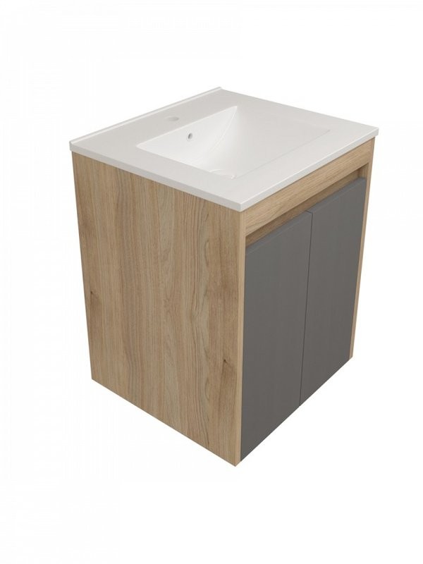 Тумба с раковиной Teymi Netta 50 дуб, графит